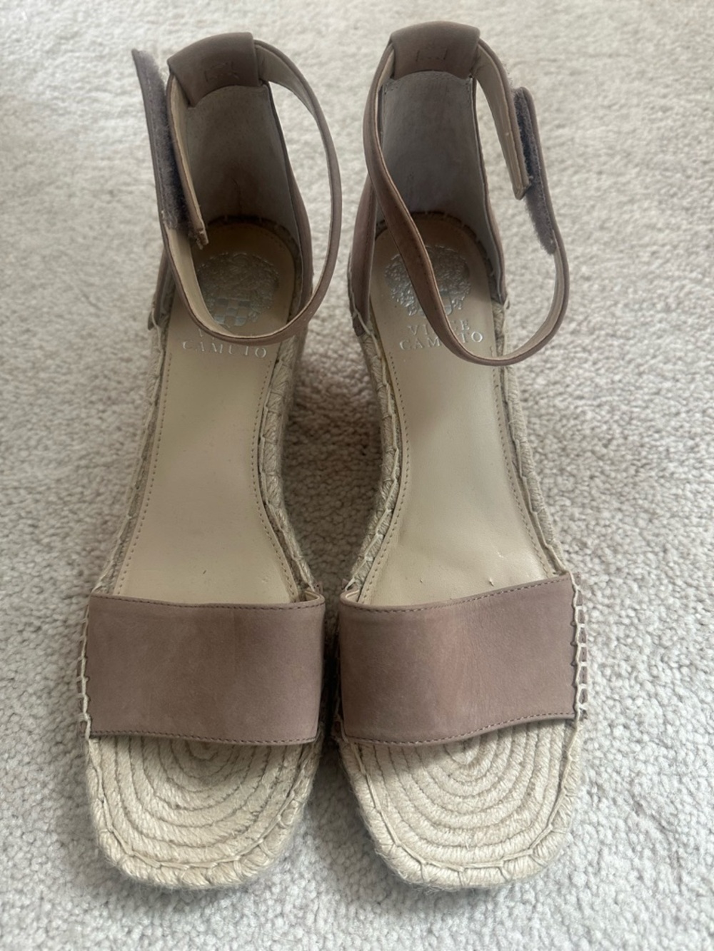 Vince Camuto Taupe Espadrille Ankle-Strap Sandals